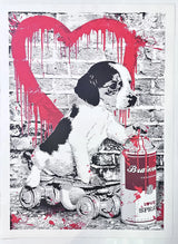 I Woof You by Mr. Brainwash, 2012 3- color screen print on archival paper