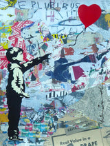 Balloon Boy (Original) by Mr. Brainwash, 2024 silkscreen and mixed media on archival paper