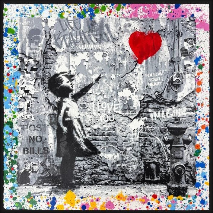 BALLOON GIRL (Original) By Mr. Brainwash (22 X 22 INCHES)