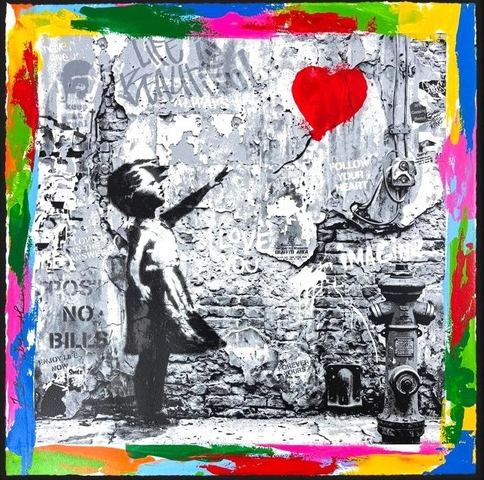 BALLOON GIRL (Original) By Mr. Brainwash (22 X 22 INCHES)