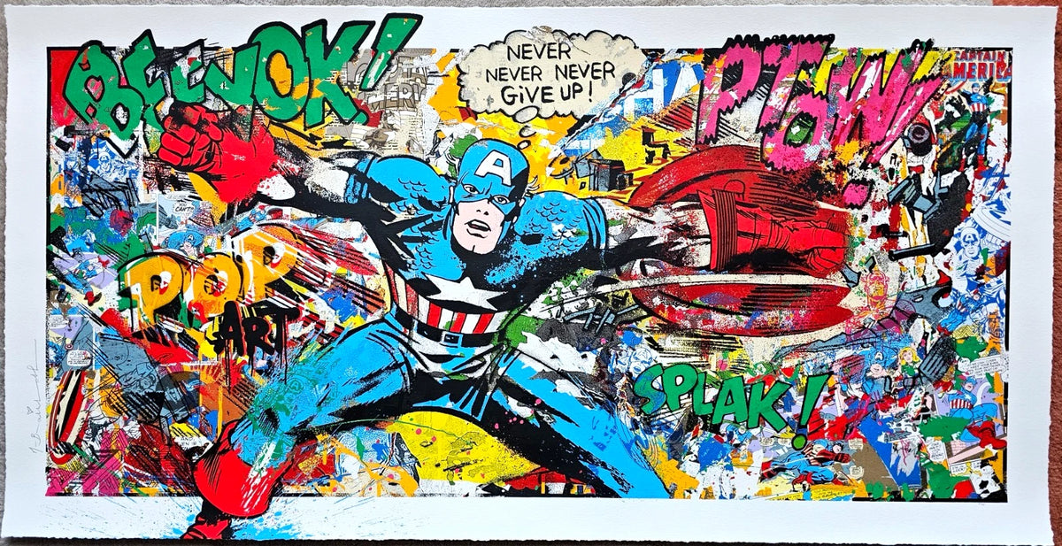 CAPTAIN AMERICA HERO'S BREAKTHROUGH BY MR. BRAINWASH (MARVEL COMICS)