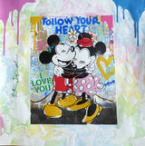 Forever Starts Here (Original) by Mr. Brainwash, 2025 watercolors, acrylic and mixed media on paper
