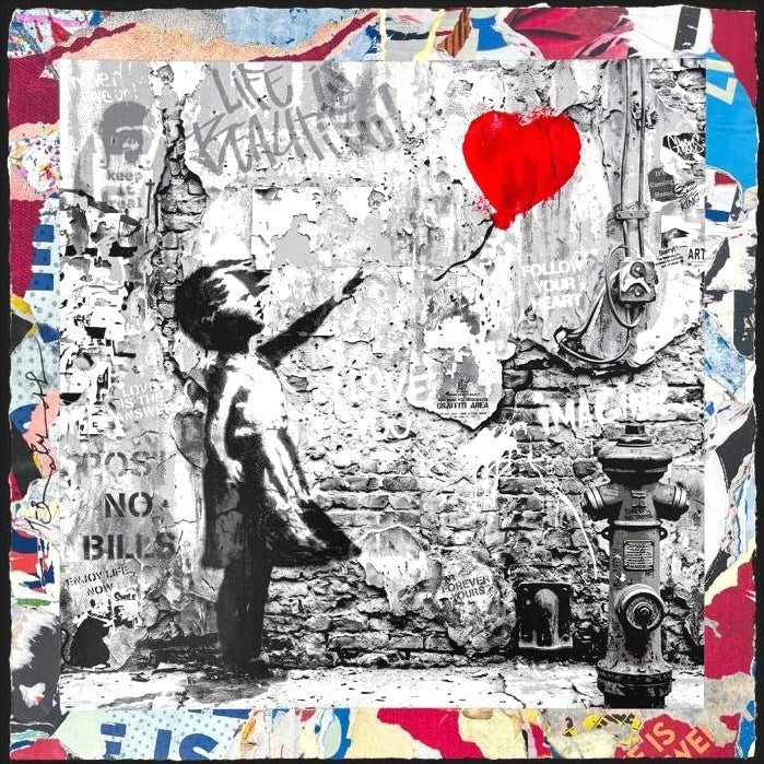 LOVE FOREVER (Original) Balloon Girl By Mr. Brainwash (22 X 22 INCHES)