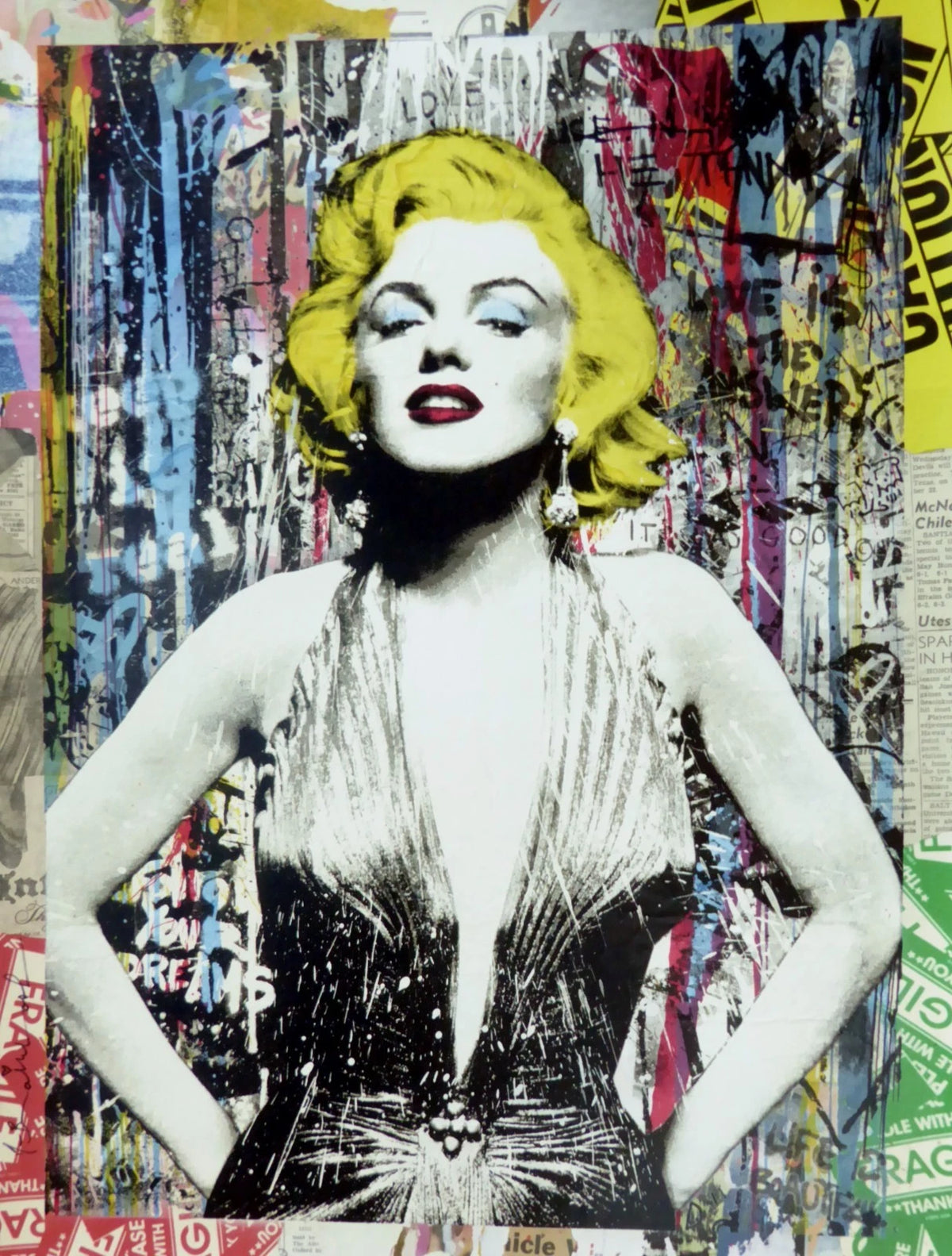 Marilyn Forever (Original) by Mr. Brainwash, 2021 silkscreen and mixed media on archival paper