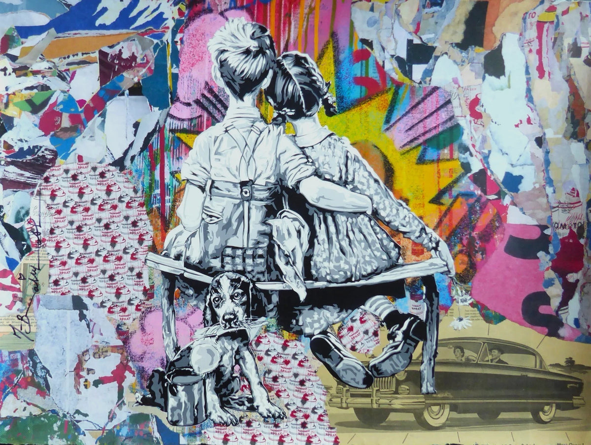 Work Well Together (Original) by Mr. Brainwash, 2023 silkscreen and mixed media on archival paper