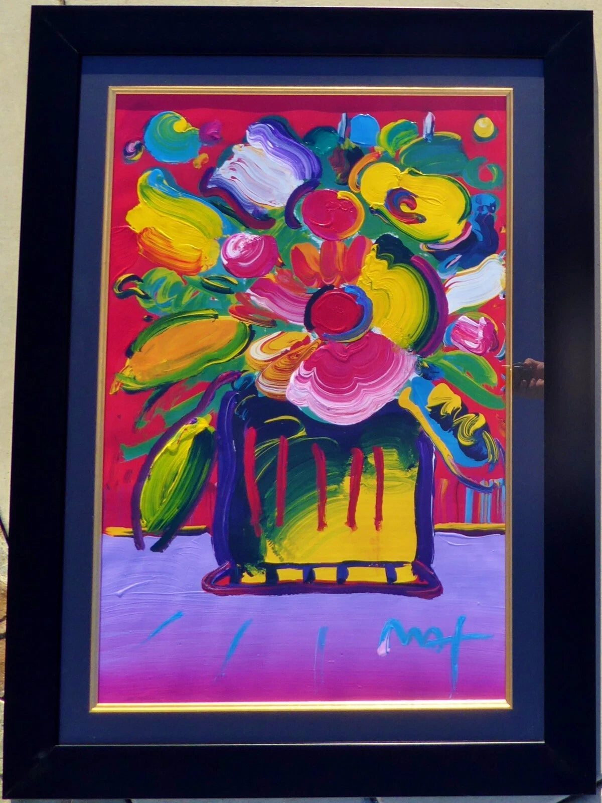 Abstract Flower II (Original) by Peter Max, 2007 acrylic and mixed media on paper