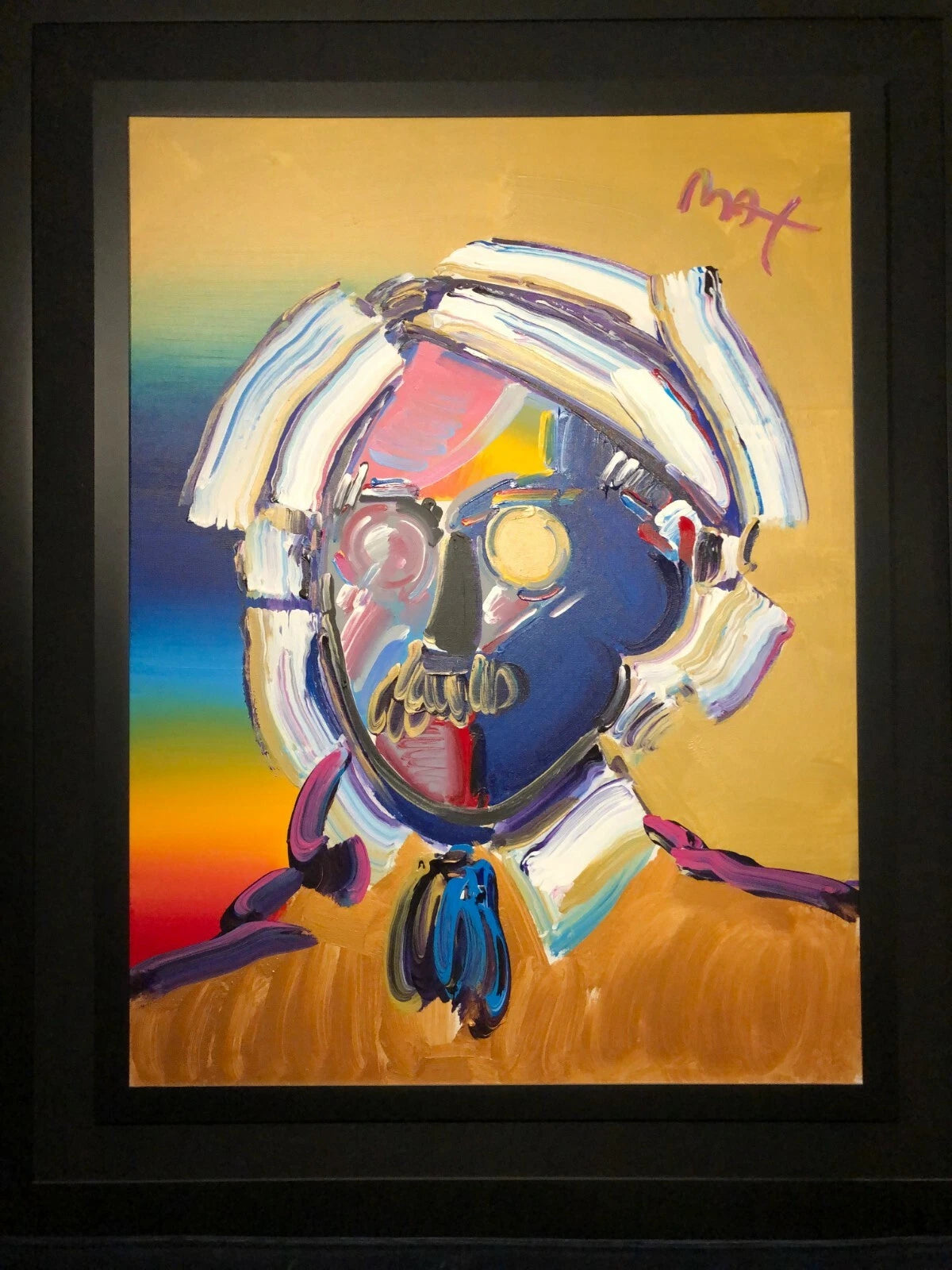 Andy with Mustache by Peter Max, 2002 acrylic on canvas