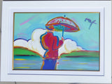 Umbrella Man At Sea (ORIGINAL) BY PETER MAX