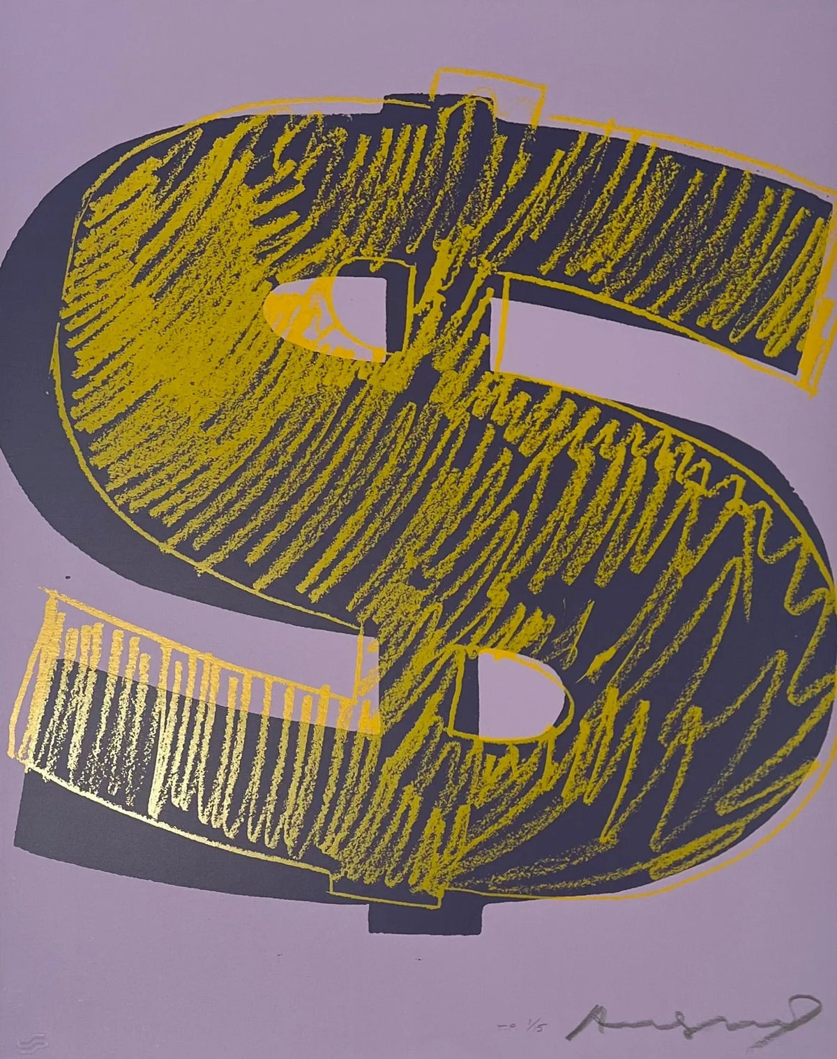 $ Dollar Sign (FS II. 276) by Andy Warhol, 1982 screenprint on Lenox museum board
