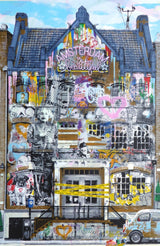 Amsterdam Da Beautiful (Original) by Mr. Brainwash, 2024 silkscreen and mixed media on deckled edge paper — detail 4