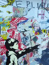 Balloon Boy (Original) by Mr. Brainwash, 2024 silkscreen and mixed media on archival paper — detail 3