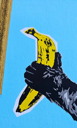 Banana Appetit (Original) by Mr. Brainwash, 2024 silkscreen and mixed media on archival paper — detail 3