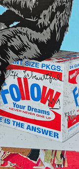 Banana Appetit (Original) by Mr. Brainwash, 2024 silkscreen and mixed media on archival paper — detail 4