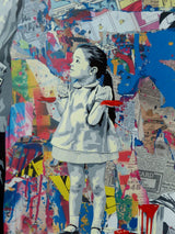 Caught Red Handed (Original) by Mr. Brainwash, 2024 silkscreen and mixed media on archival paper — detail 3