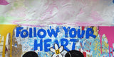 Forever Starts Here (Original) by Mr. Brainwash, 2025 watercolors, acrylic and mixed media on paper — detail 3