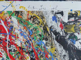 Freedom Art (Jackson Pollock) by Mr. Brainwash, 2024 hand embellished (acrylic) serigraph on paper — detail 2