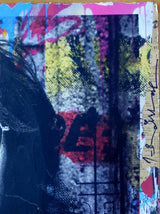 Jim Morrison (Doors) (Original) by Mr. Brainwash, 2017 silkscreen and mixed media on archival paper — detail 2