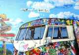Let the Good Times Roll (Original) by Mr. Brainwash, 2024 silkscreen and mixed media on deckled edge paper — detail 3