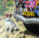 Let the Good Times Roll (Original) by Mr. Brainwash, 2024 silkscreen and mixed media on deckled edge paper — detail 4