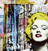 Marilyn Forever (Original) by Mr. Brainwash, 2021 silkscreen and mixed media on archival paper — detail 2