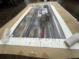 Metro Polisa by Mr. Brainwash, 2015 17 color screenprint on hand torn archival art paper — detail 3