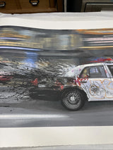 Metro Polisa by Mr. Brainwash, 2015 17 color screenprint on hand torn archival art paper — detail 4