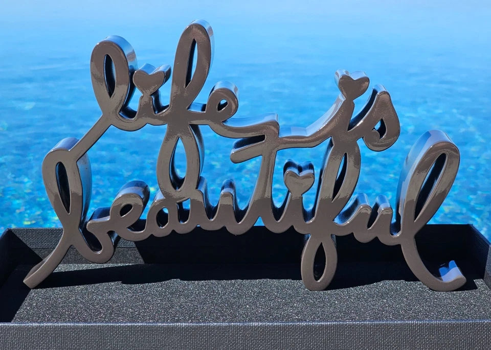 LIFE IS BEAUTIFUL SCULPTURE (BROWN) BY MR. BRAINWASH