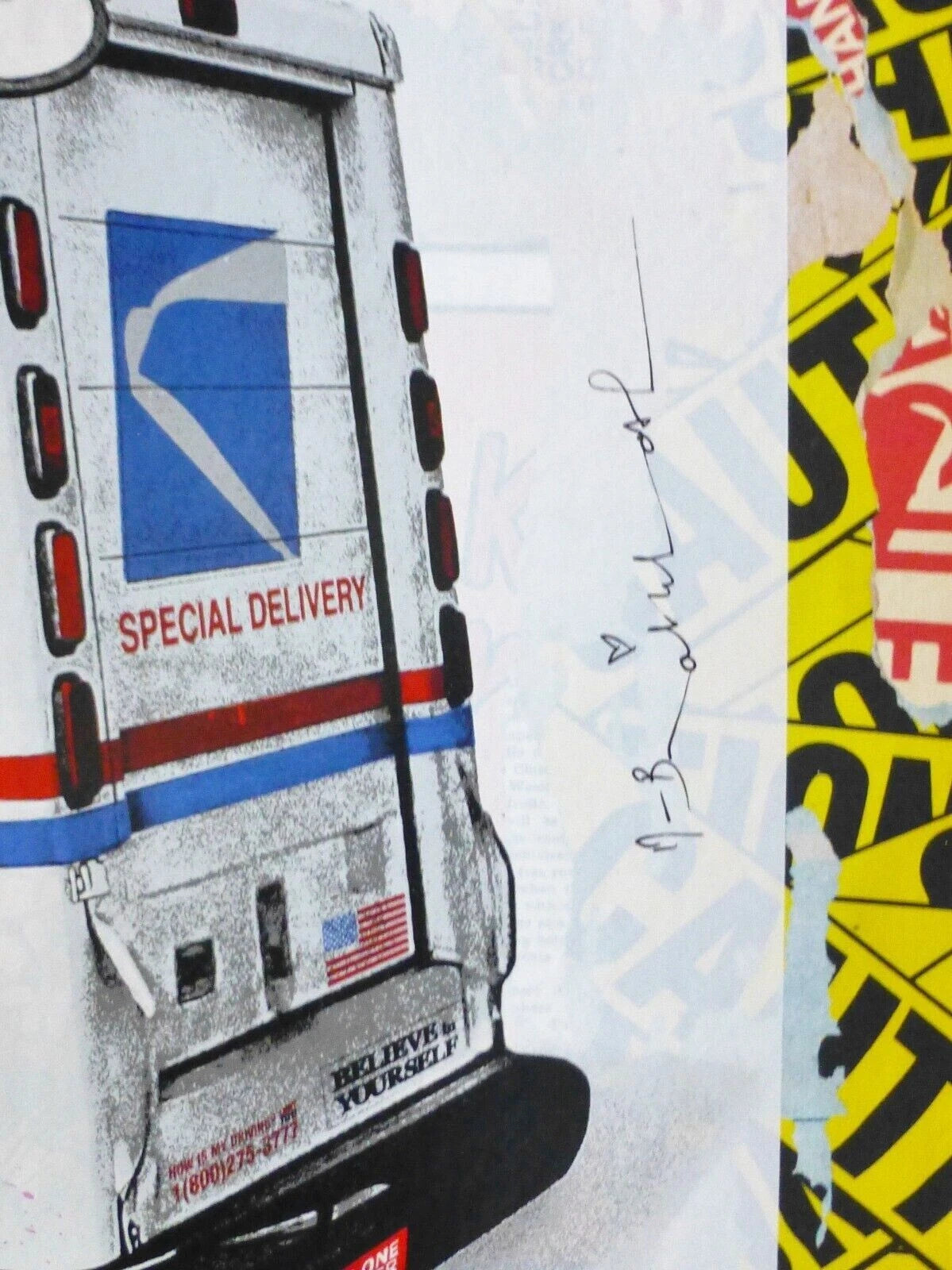 Special Delivery! I Love You (Original) by Mr. Brainwash, 2022 silkscreen and mixed media on archival paper — detail 2