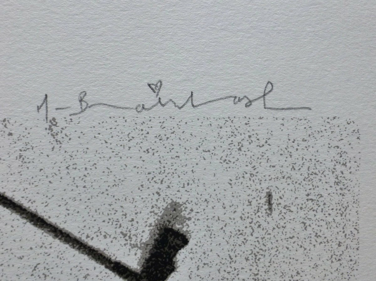 We Only Had Moments But Now We Have Time by Mr. Brainwash, 2020 3-color screen print on archival paper — detail 2