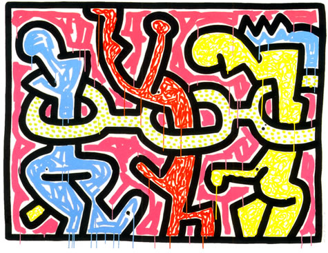 Flowers II by Keith Haring, 1990 silkscreen ink on Coventry paper