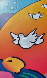 New Horizon 2007 (Original) by Peter Max, 2007 acrylic and mixed media on paper — detail 2
