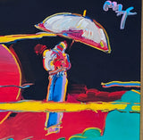New Moon Umbrella Man (Original) by Peter Max, 2007 acrylic and mixed media on paper — detail 2