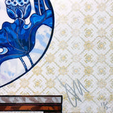 Flowers in a Qinghua Vase by Takashi Murakami, offset print in 4 colors edition — detail 2