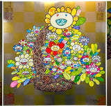 Flowers in a Basket by Takashi Murakami, offset print in 4 colors edition