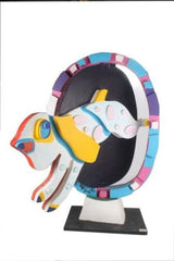 Jumping Dog by Karel Appel, hand painted wood sculpture