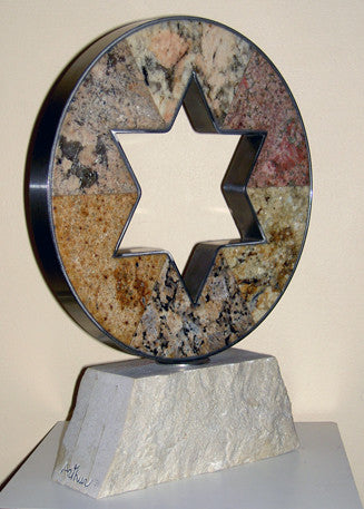 Star by Bradley Arthur, 2005 granite & stainless steel on marble