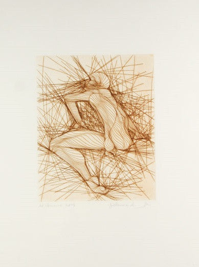Homme Assis by Guillaume Azoulay, 1979 etching
