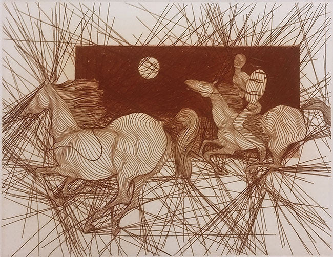 Missing Brave by Guillaume Azoulay, 1982 etching — detail 2