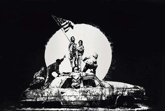 Flag (Silver) by Banksy, 2006 screen print
