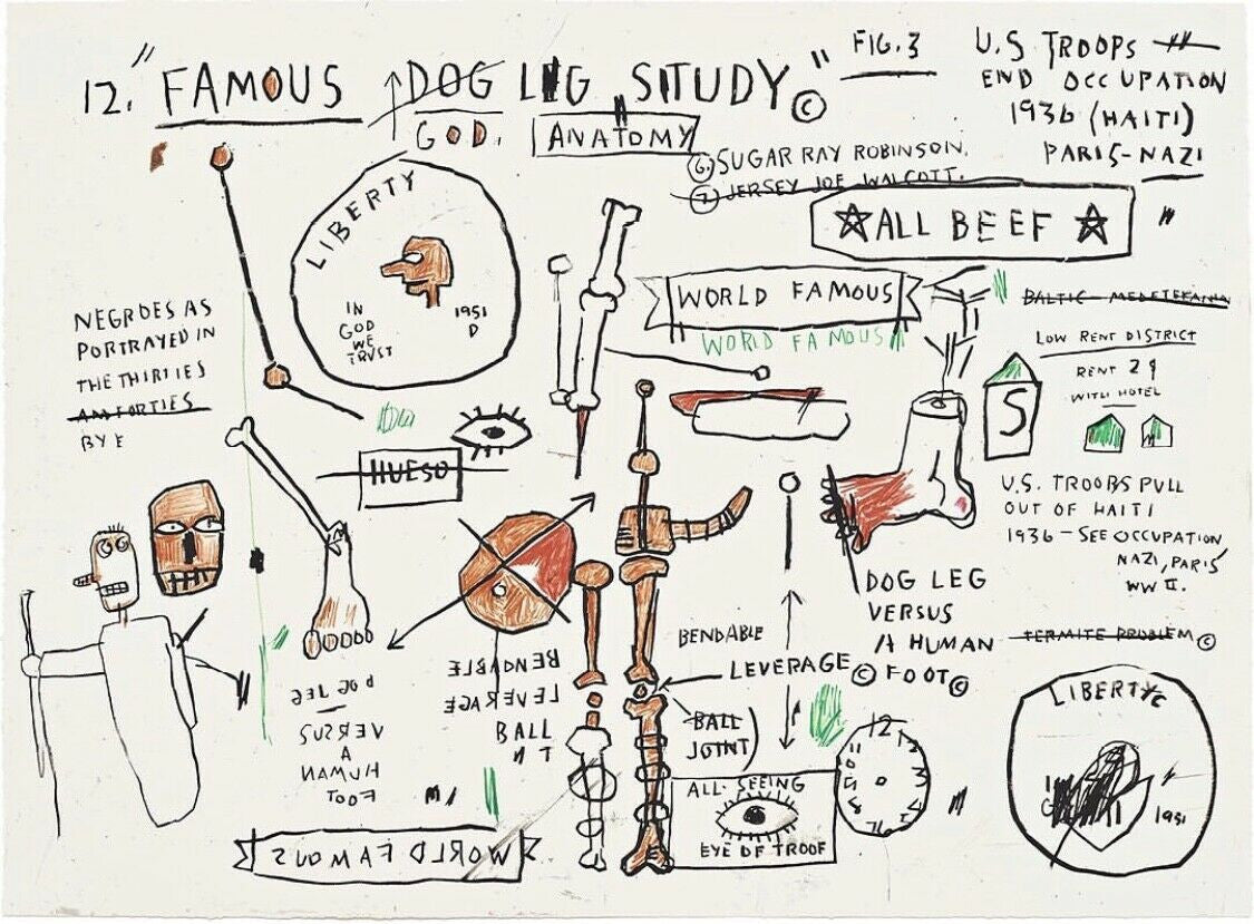 Dog Leg Study by Jean-michael Basquiat, 1982 screen print