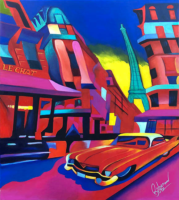 Pink Panther by Ken Beberman, 2018 embellished giclee on canva