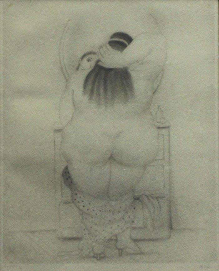 Mijer Ante El Espejo by Fernando Botero, 1984 lithograph