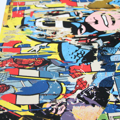 Captain America by Mr. Brainwash, 2018 10 color screen print — detail 2