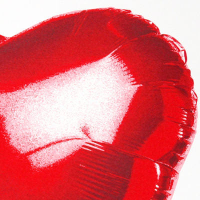Hold on to My He(art) by Mr. Brainwash, 2018 5-color screen print on hand torn archival paper — detail 3