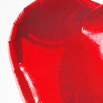 Hold on to My He(art) by Mr. Brainwash, 2018 5-color screen print on hand torn archival paper — detail 4