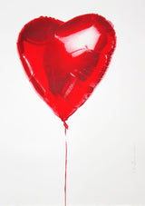 Hold on to My He(art) by Mr. Brainwash, 2018 5-color screen print on hand torn archival paper