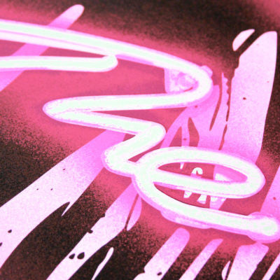 Love on (Love Is the Answer) by Mr. Brainwash, 2018 5-color screen print on hand torn archival art paper — detail 3