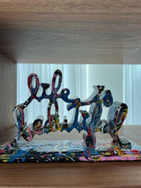 Life Is Beautiful (Drip Variant) by Mr. Brainwash, 2020 cast resin, thermal coated multi-color drip — detail 4