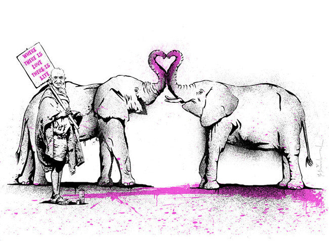 Where There Is Love, There Is Life by Mr. Brainwash, 2011 screenprint