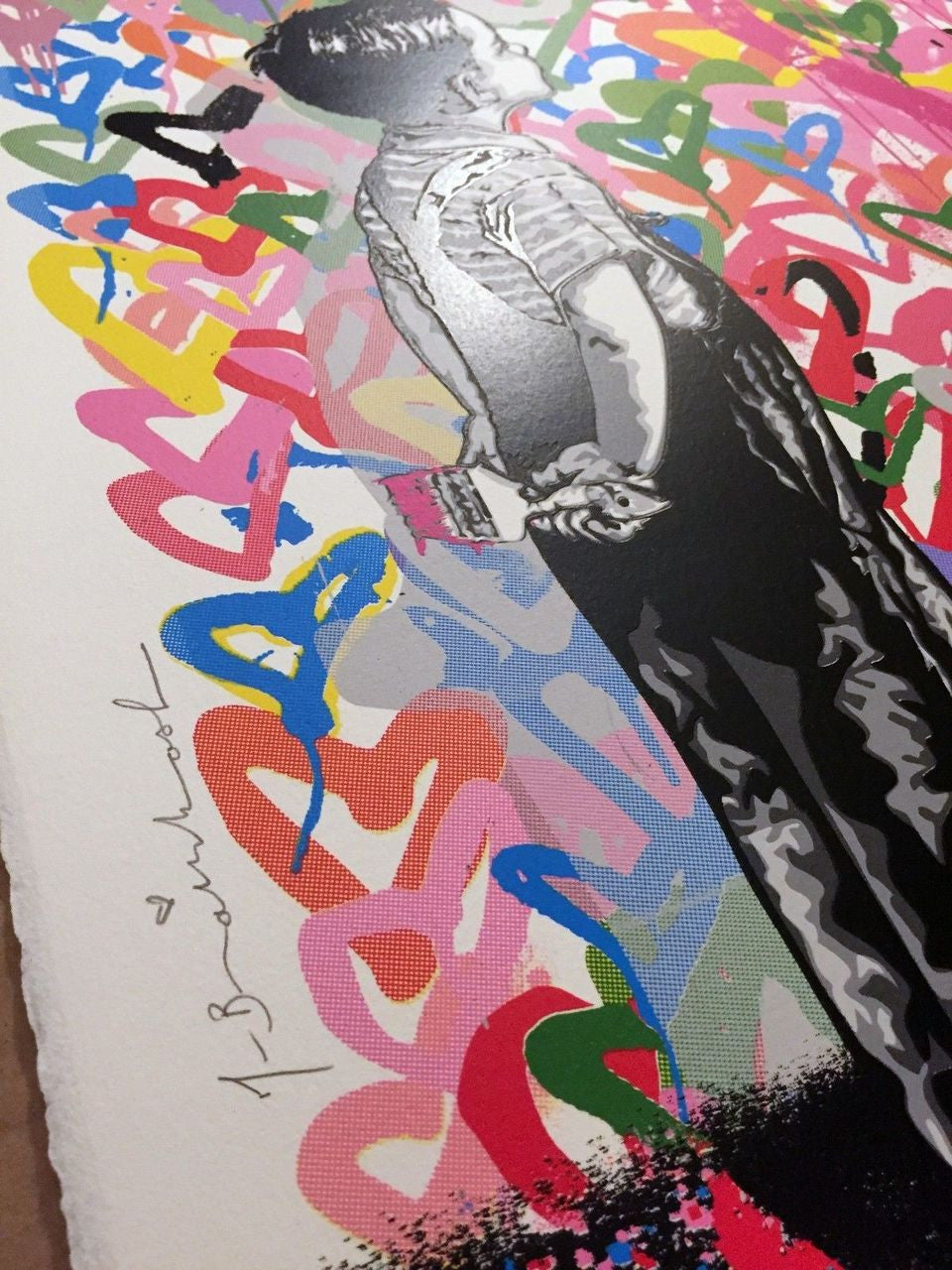 With All My Love by Mr. Brainwash, 2016 screenprint — detail 2